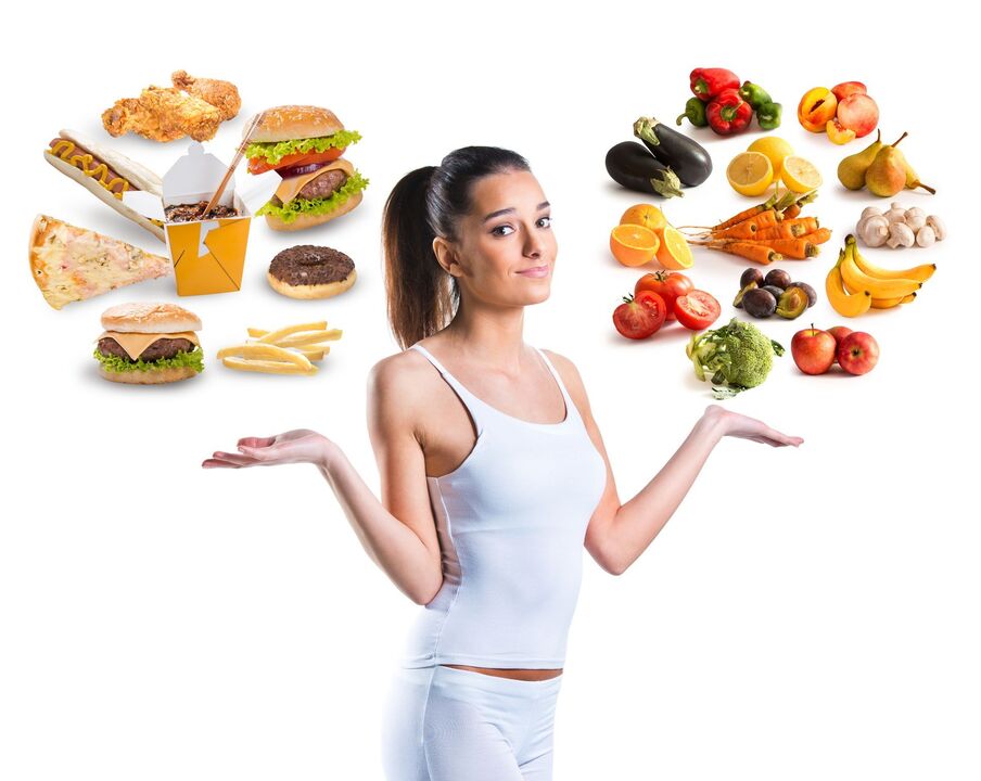 valida tervisliku ja ebatervisliku toidu vahel
